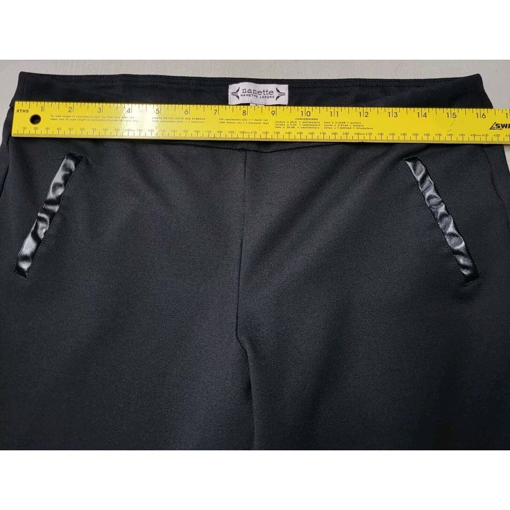 Nanette Lepore Black Pull On Elastic Waist Pants Womens Large Capsule Wardrobe - Picture 7 of 9